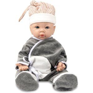 17 inch Full Body Platinum Silicone Bald Baby Dolls Boy Toys for Kids Toddlers